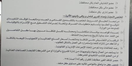 عاجل | بعد نشر وقائع فساد.. التموين تُشكّل لجان تفتيش شاملة على فروع شركة الجملة (مستند) - الكويت الاخباري