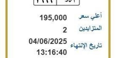 بسعر 195 ألف جنيه.. المرور تطرح التزايد على لوحة سيارة مميزة - الكويت الاخباري