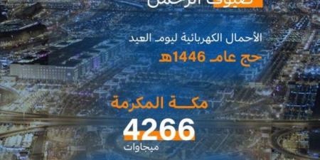 السعودية للكهرباء: يوم العيد يسجل أحمالًا بلغت (351) ميجاوات في مشعر منى - الكويت الاخباري