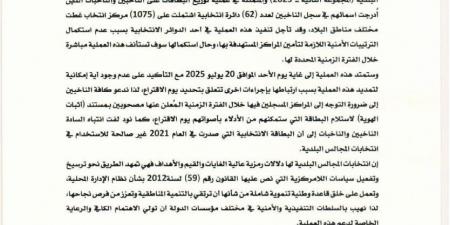 المفوضية العليا تطلق توزيع بطاقات ناخبي انتخابات المجالس البلدية في 62 دائرة - الكويت الاخباري
