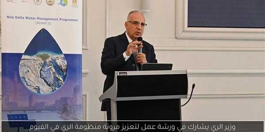 وزير الري يشارك في ورشة عمل ”مشروع تعزيز مرونة منظومة الري في منطقة قوته بمحافظة الفيوم” - الكويت الاخباري